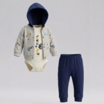Babyim Kapüşonlu Travel Baskılı Erkek Bebe Takım
