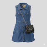 Kız Çocuk Klasik Denim Jile ve Kapitoneli Mini Çanta Seti | 6-9 Yaş
