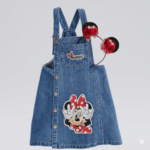 Kız Çocuk Minnie Mouse Baskılı Denim Jile ve Taç Seti | 6-9 Yaş