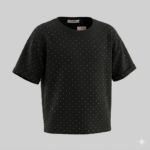 Taş Detaylı Oversize Crop Kız Tişört - Görsel 3