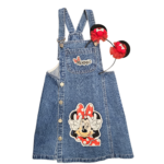 Kız Çocuk Minnie Mouse Baskılı Denim Jile ve Taç Seti | 6-9 Yaş - Görsel 2