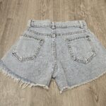 Kız Çocuk Fiyonk Nakışlı Taşlı Denim Şort - Görsel 3