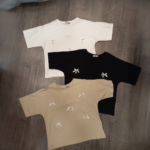 Genç Kız İnci ve Fiyonk Detaylı Oversize T-Shirt 11-14 Yaş - Görsel 2