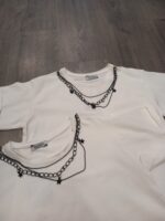 Kız Zincir Detaylı Bej T-Shirt 11-14 Yaş - Görsel 2