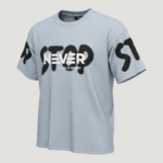 Erkek Pamuklu "Never Stop - Life is Short" Baskılı Çocuk Tişört - Görsel 3