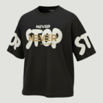 Erkek Pamuklu "Never Stop - Life is Short" Baskılı Çocuk Tişört - Görsel 5