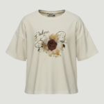 Genç Kız Gül Detaylı T-Shirt 11-14 Yaş