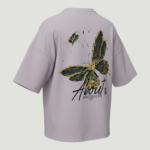 Genç Kız Kelebek ve Workshop Baskılı Oversize T-Shirt 11-14 Yaş