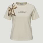 Genç Kız Fular Detaylı ve Motto Baskılı T-Shirt 11-14 Yaş