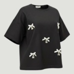 Genç Kız İnci ve Fiyonk Detaylı Oversize T-Shirt 11-14 Yaş