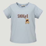 Çocuk "Shouke" Ayıcık Figürlü Nakışlı T-Shirt 5-8 Yaş
