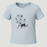 Kız Çocuk "Nice" & Lovely Cat Buklet Nakışlı T-Shirt 5-8 Yaş - Görsel 3