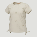 Taş İşlemeli Fiyonk ve Yan Bağlama Detaylı T-Shirt 5 Yaş 12 Yaş Arası - Görsel 3